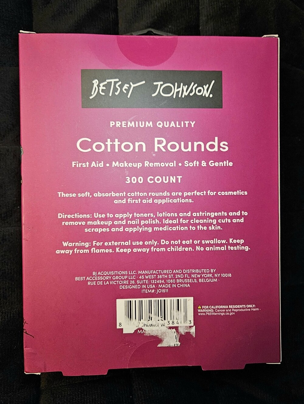 Betsey Johnson 300ct Premium Cotton Rounds - Picture 5 of 7